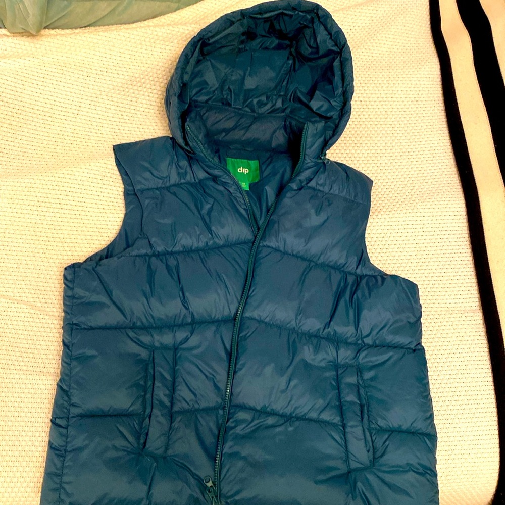 Teal down vest, Size 1x